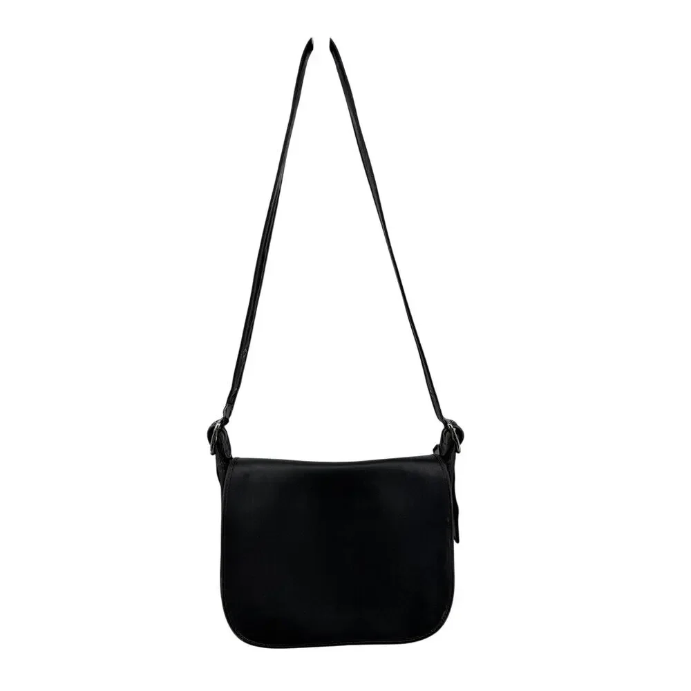 Coach 75th Anniversary Saddle Crossbody Bag Black Leather Limited Edition Flap